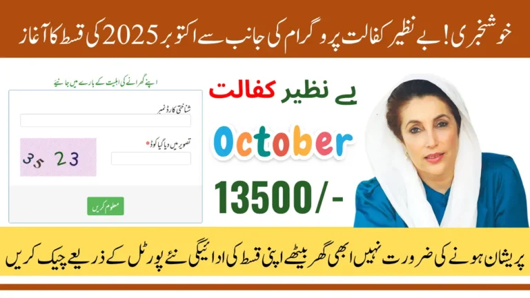 BISP Kafalat October 2025 Payment Status Check Via Web Portal