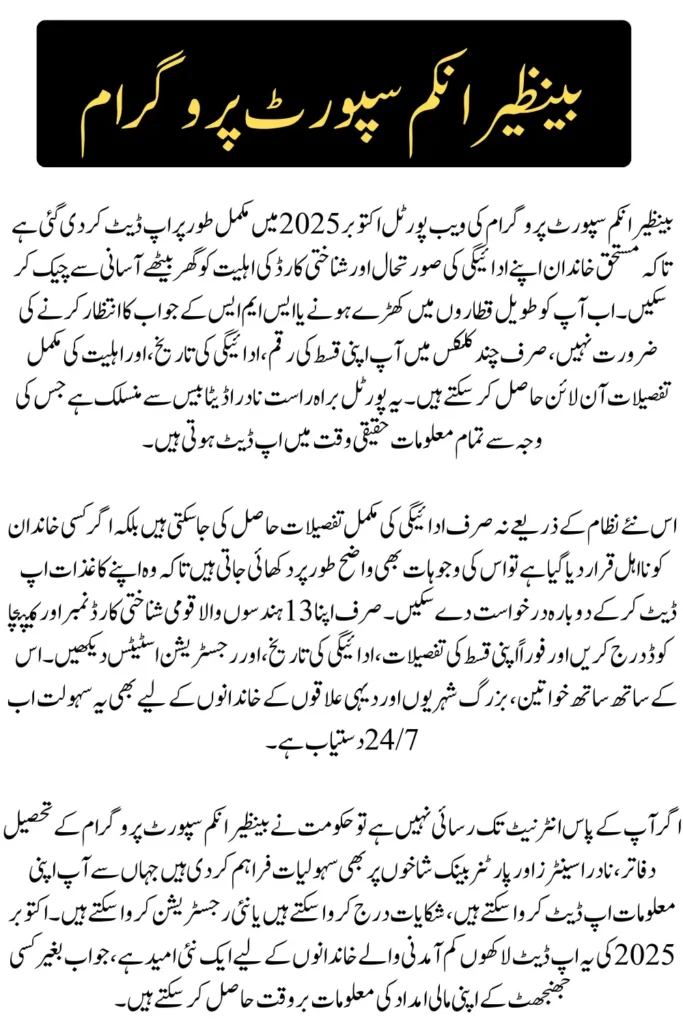 BISP Web Portal October 2025 - Easy Method to Check Payment and CNIC Online