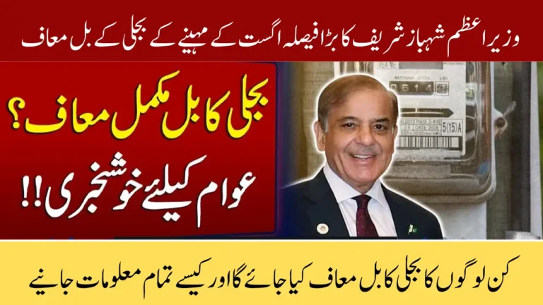 PM Shehbaz Sharif Announced Electricity Bill Relief For August–September