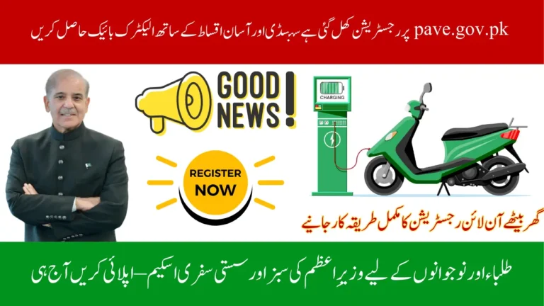 pave.gov.pk Official Portal For PM Electric Bike Scheme Registration