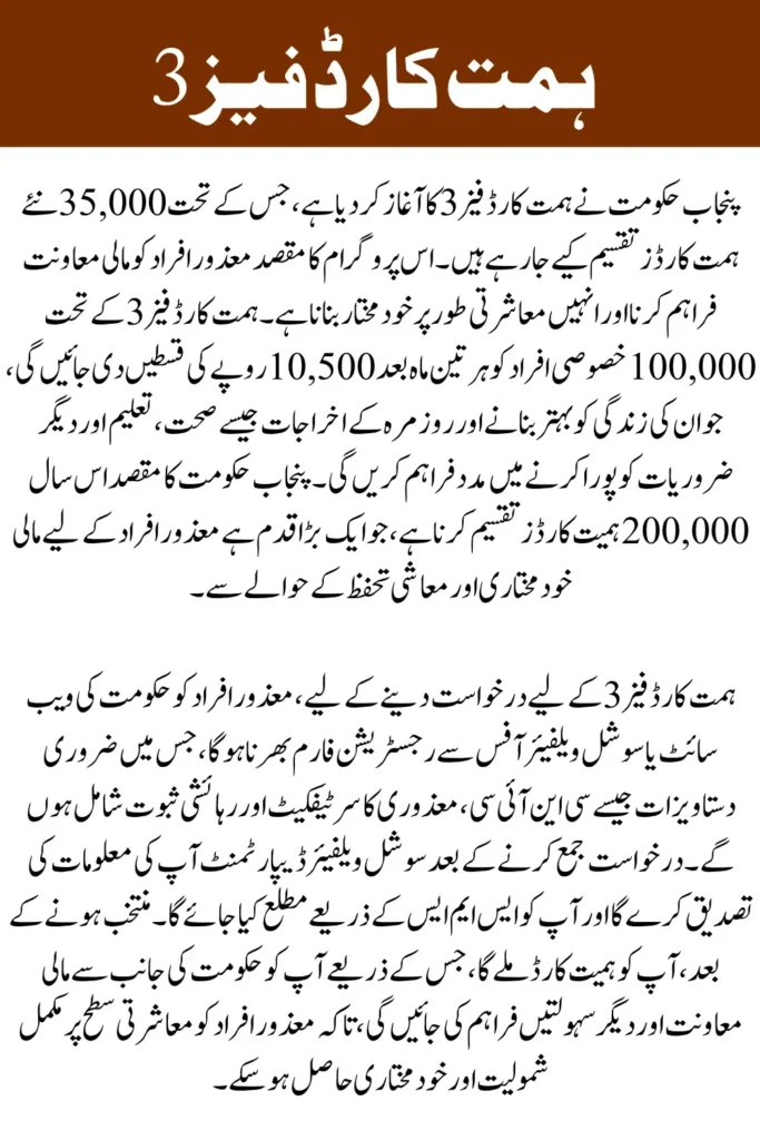 Punjab Himmat Card Phase 3