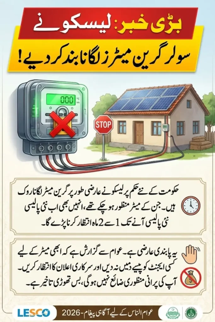 LESCO Solar Green Meters Installation Suspended: What Consumers Need to Know in 2026