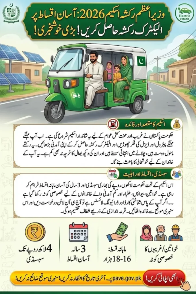 PM Rickshaw Scheme Apply Online Via Pave.gov.pk Latest Update