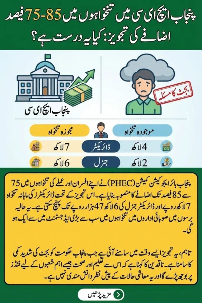 Punjab HEC Proposes 75-85% Salary Hike for Officers and Staff Amid Budget Concerns