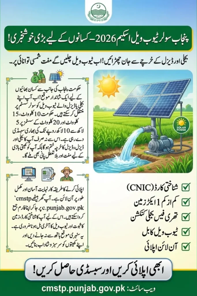 Punjab Solar Tubewell Scheme 2026 Online Apply