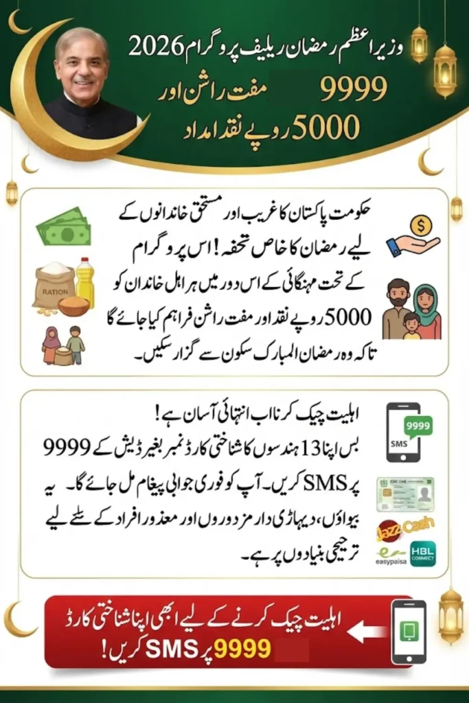 9999 PM Ramzan Relief 2026 CNIC Check, Eligibility Criteria & Cash Support Update